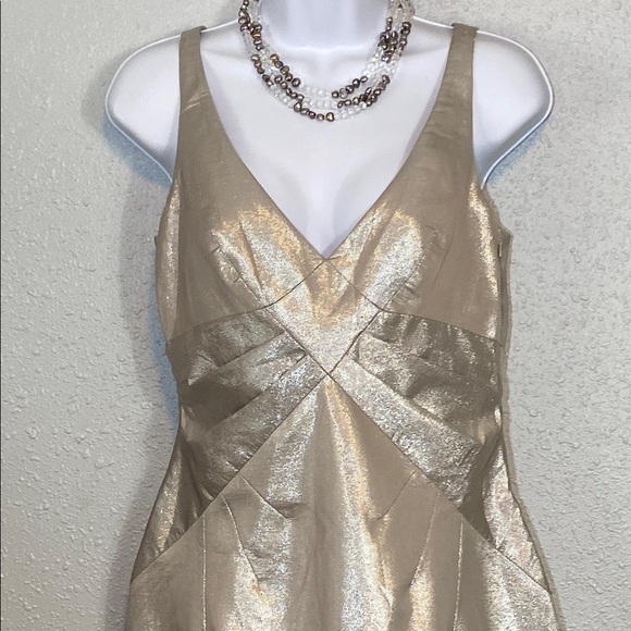 Karen Millen Silver Pleated Sheath Cocktail Dress - Picture 3 of 7